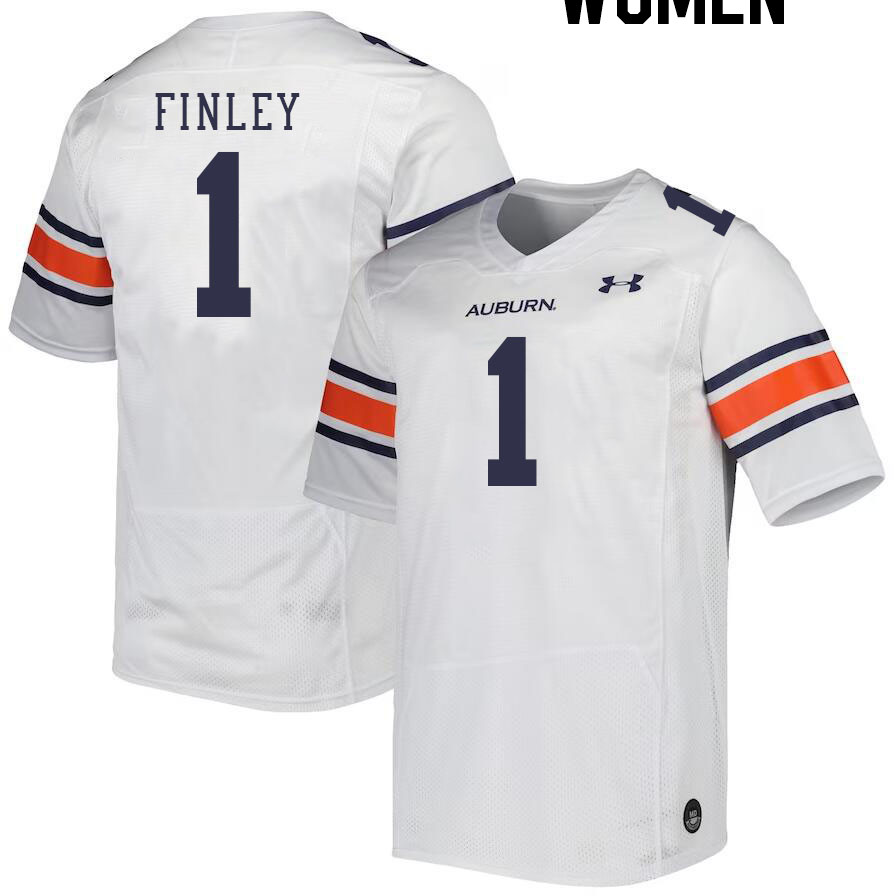 Women #1 T.J. Finley Auburn Tigers College Football Jerseys Stitched-White - Click Image to Close